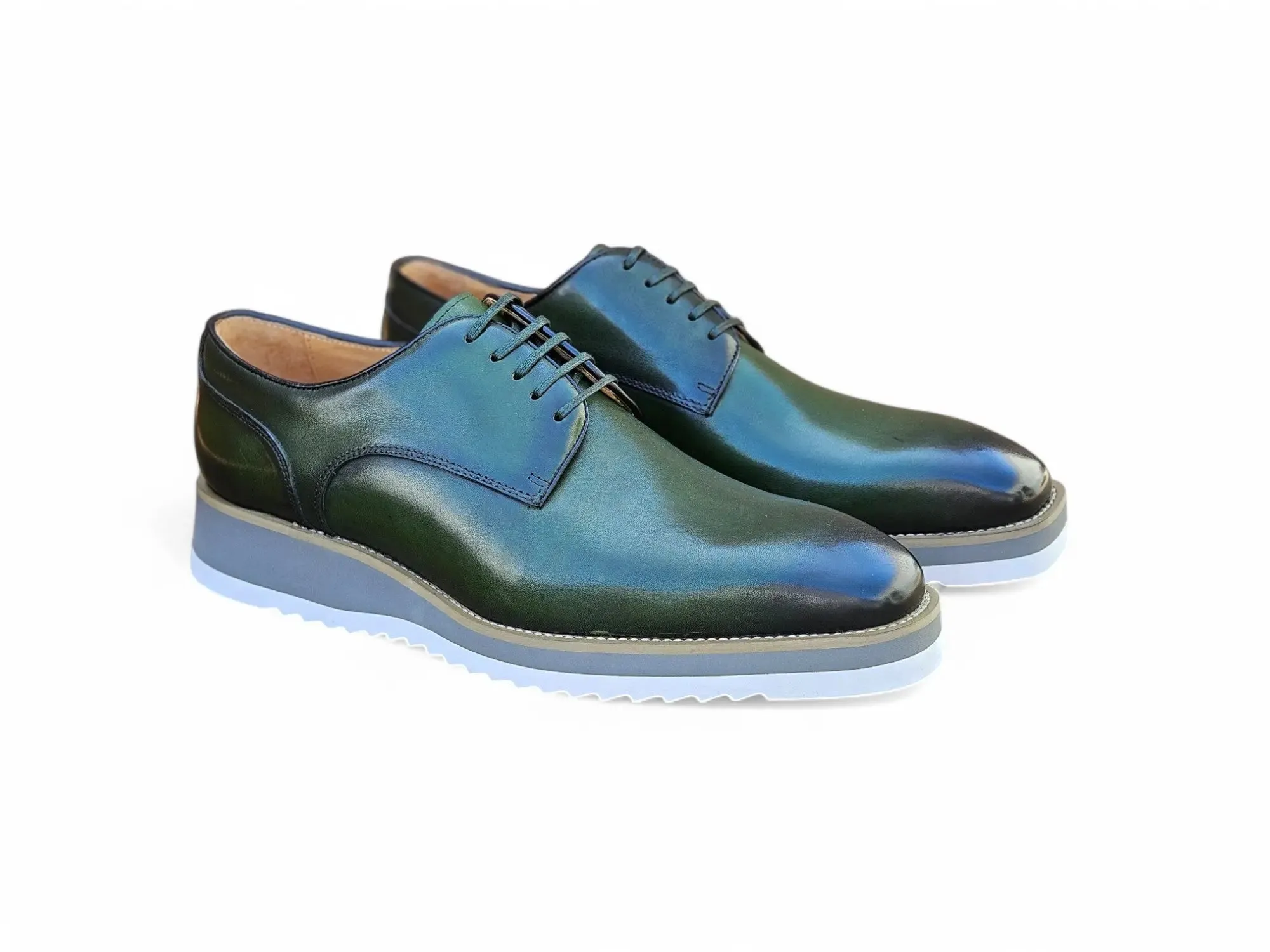 Burnished Lace-up Leather Derby elite taste