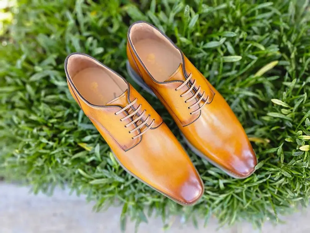 Burnished Lace-up Leather Derby elite taste