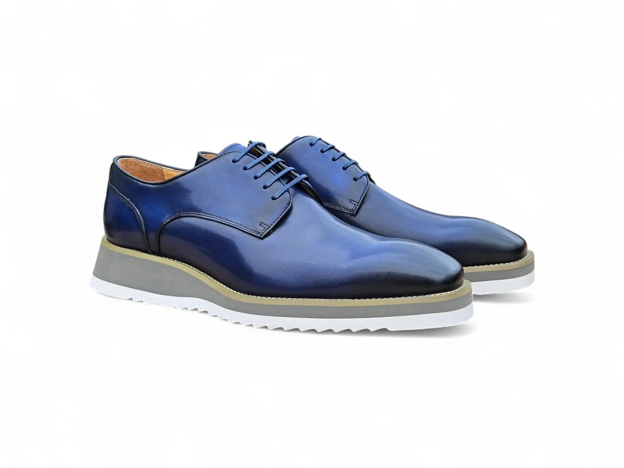 Burnished Lace-up Leather Derby elite taste