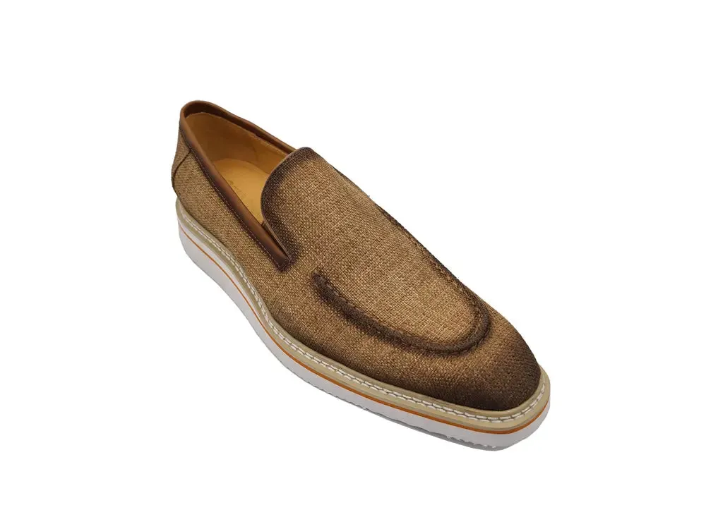 Burnished Linen Loafer modern edge