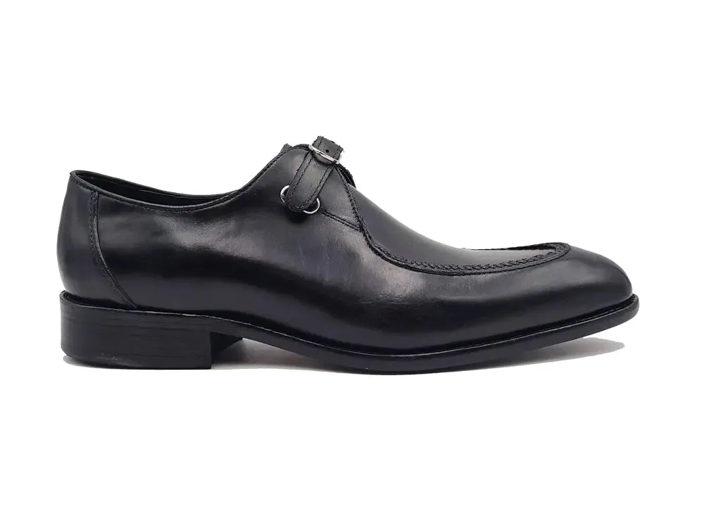 Burnished Moc Toe Single Monk Loafer soft chic