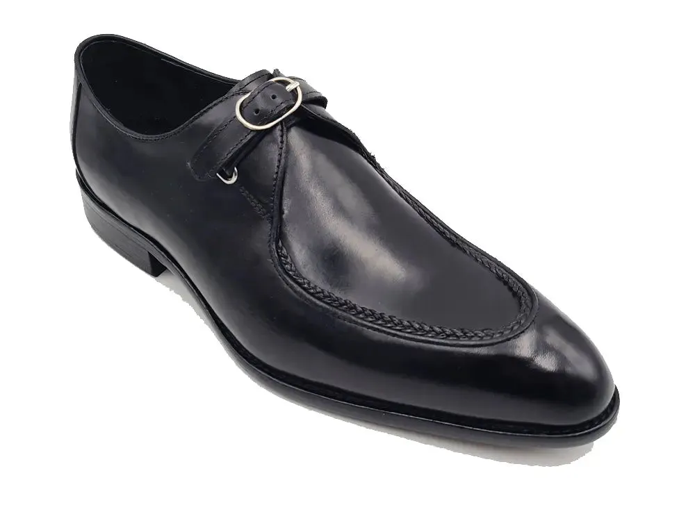 Burnished Moc Toe Single Monk Loafer soft chic