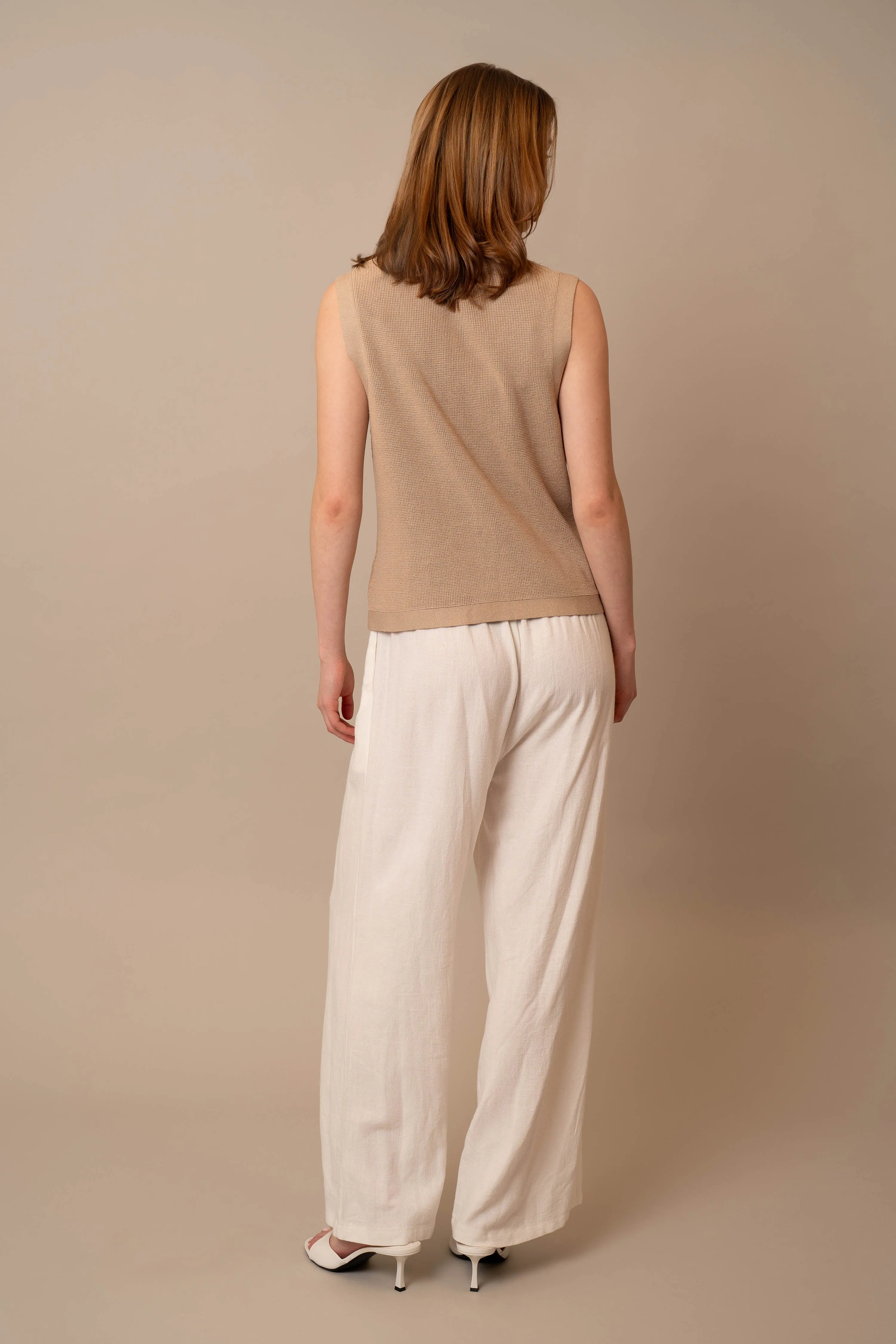 Button Front V-Neck Vest relaxed vibe