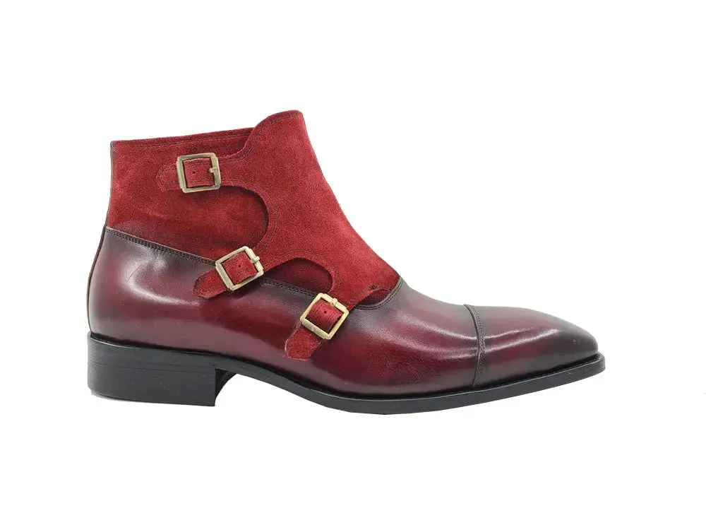 Calf & Suede Three Buckles Monk Chukka Boot grip vibe