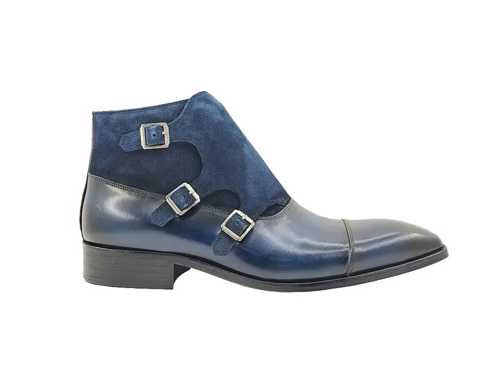 Calf & Suede Three Buckles Monk Chukka Boot grip vibe