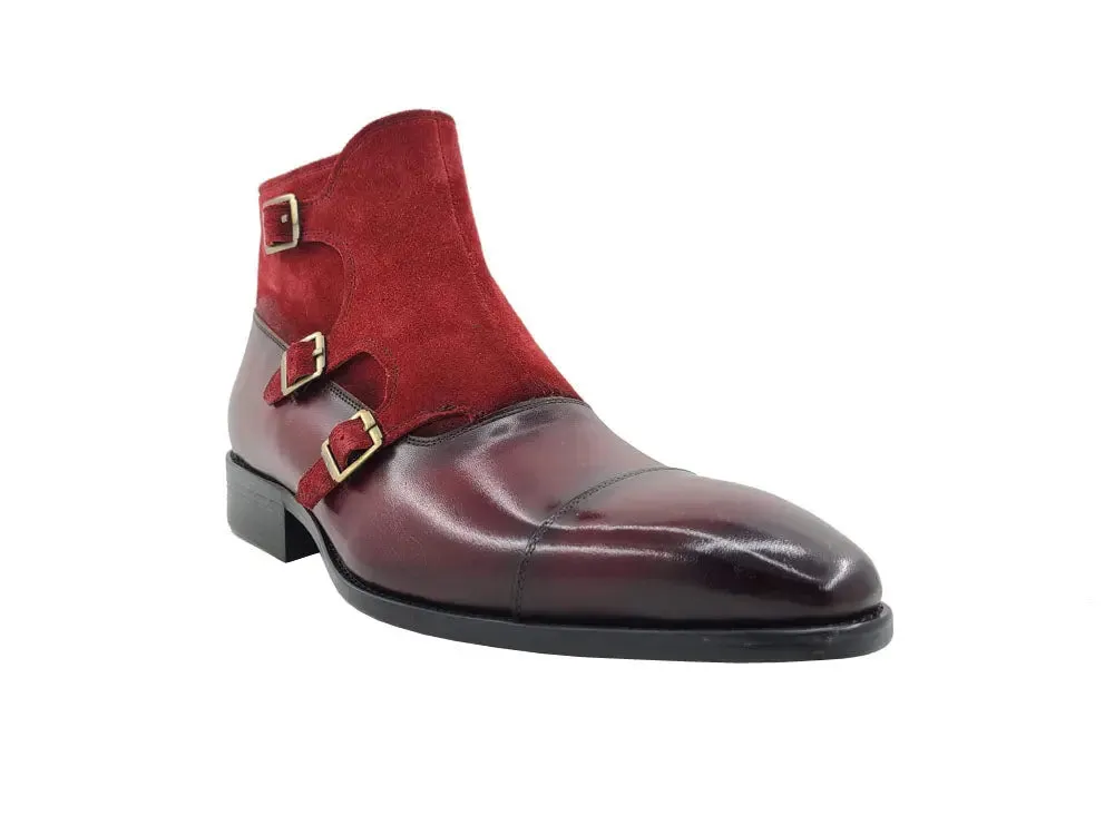 Calf & Suede Three Buckles Monk Chukka Boot grip vibe