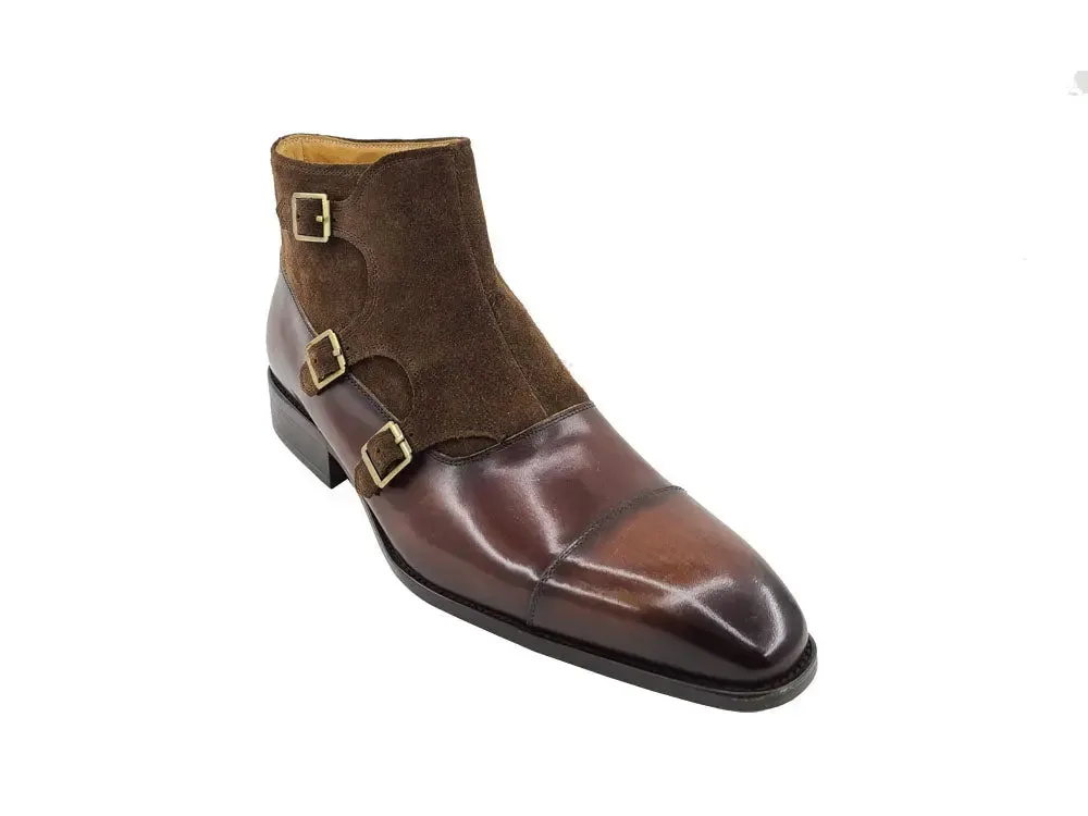 Calf & Suede Three Buckles Monk Chukka Boot grip vibe