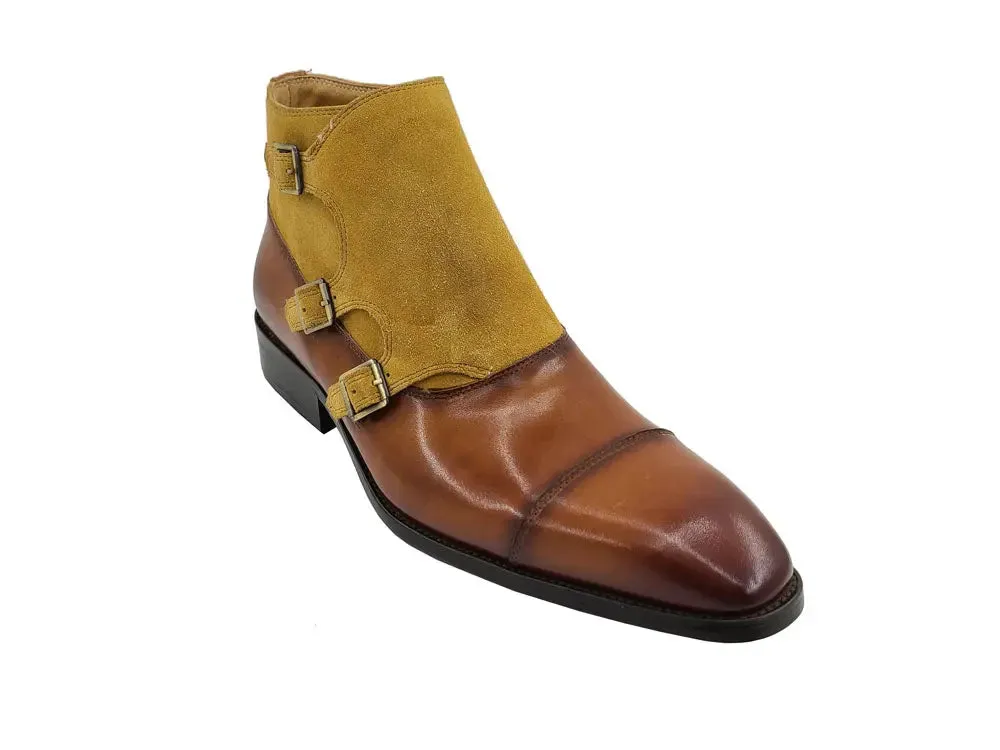 Calf & Suede Three Buckles Monk Chukka Boot grip vibe