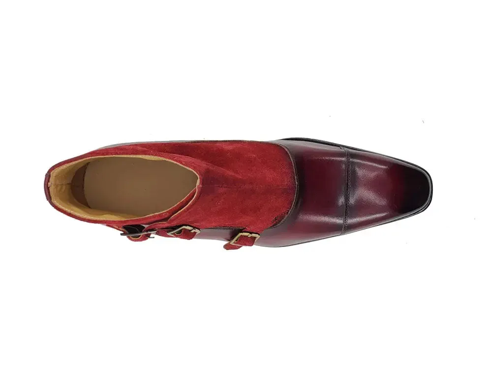 Calf & Suede Three Buckles Monk Chukka Boot grip vibe