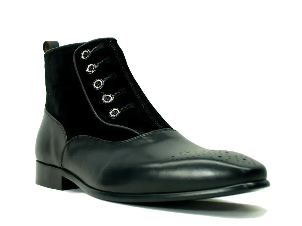 Calfskin Button Up Slip-On Boot outdoor chill