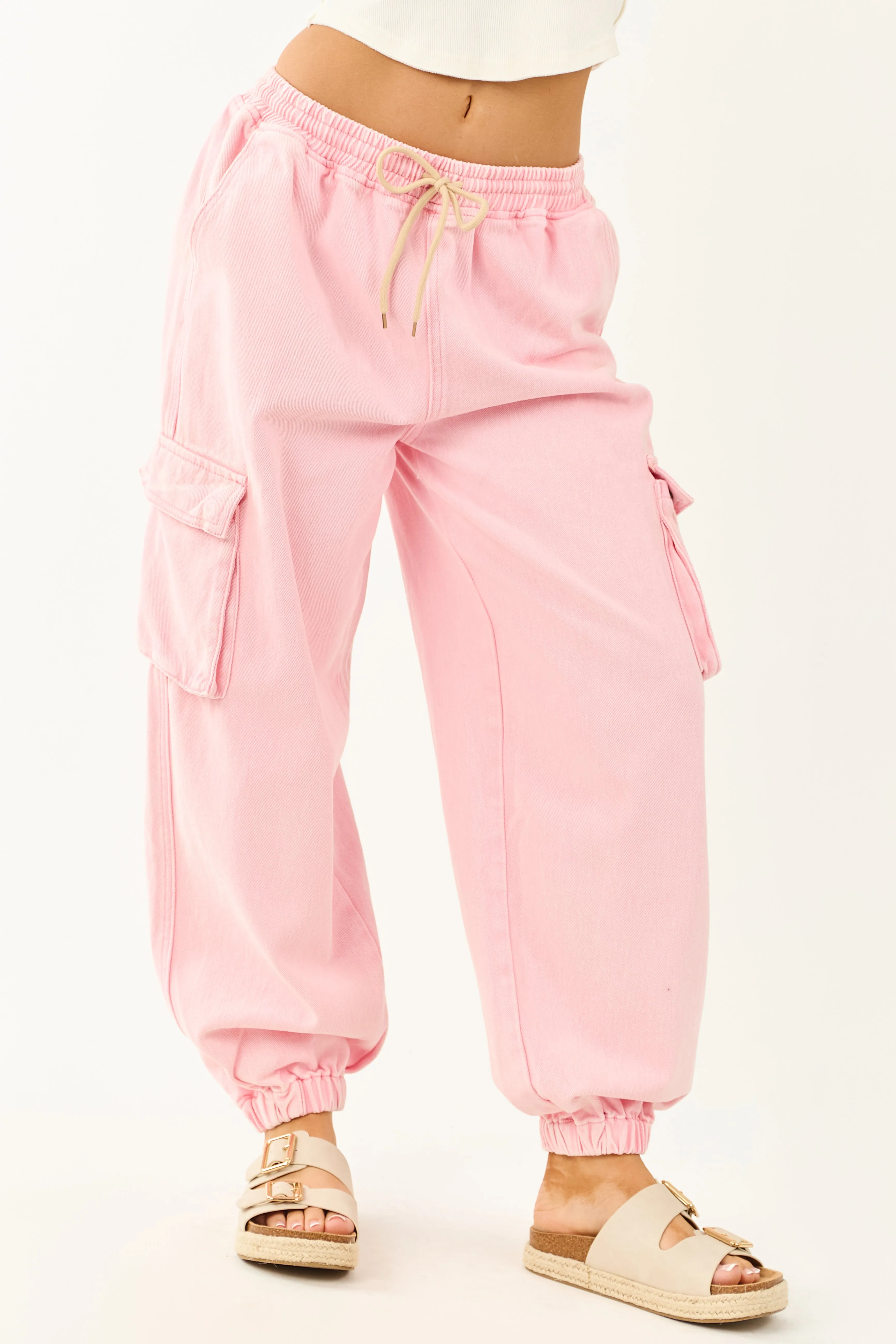 Carnation Acid Washed Cargo Jogger Jeans trip partner