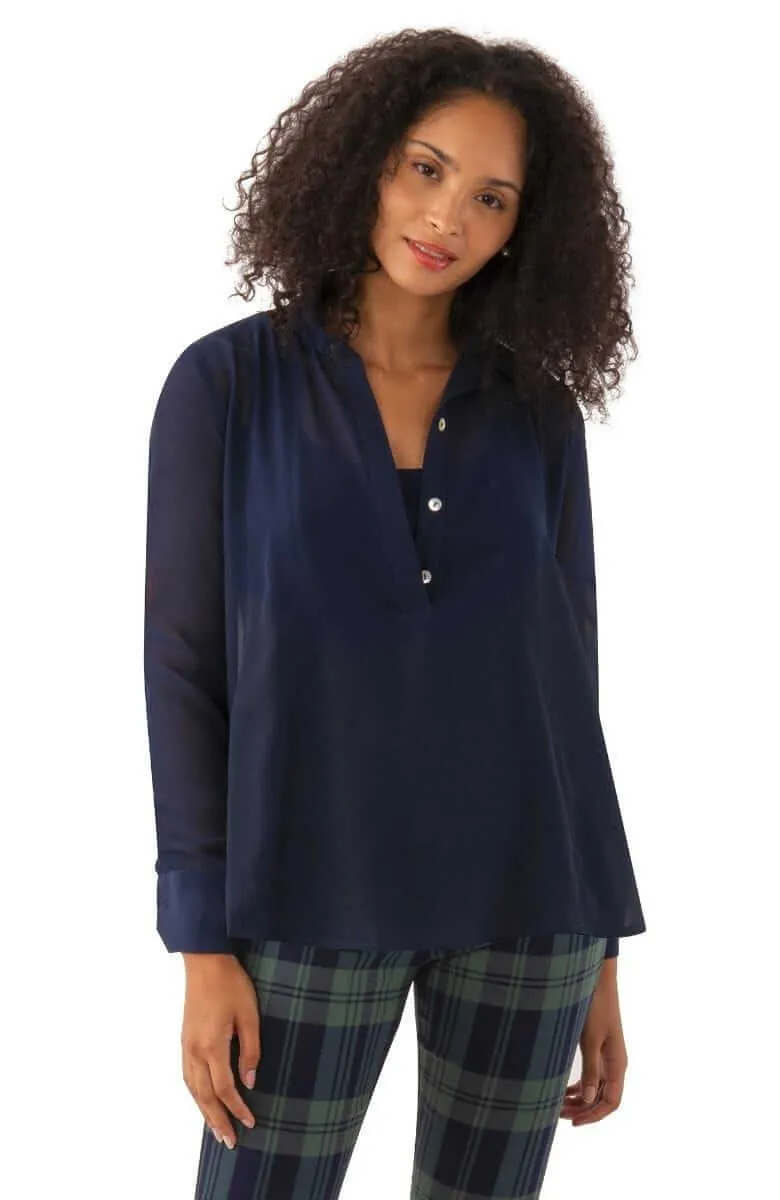 Chiffon Seamed Top - Solid social standout