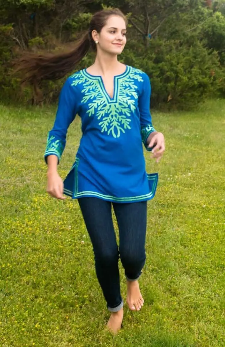 Cotton Embroidered Tunic - The Reef custom engraving