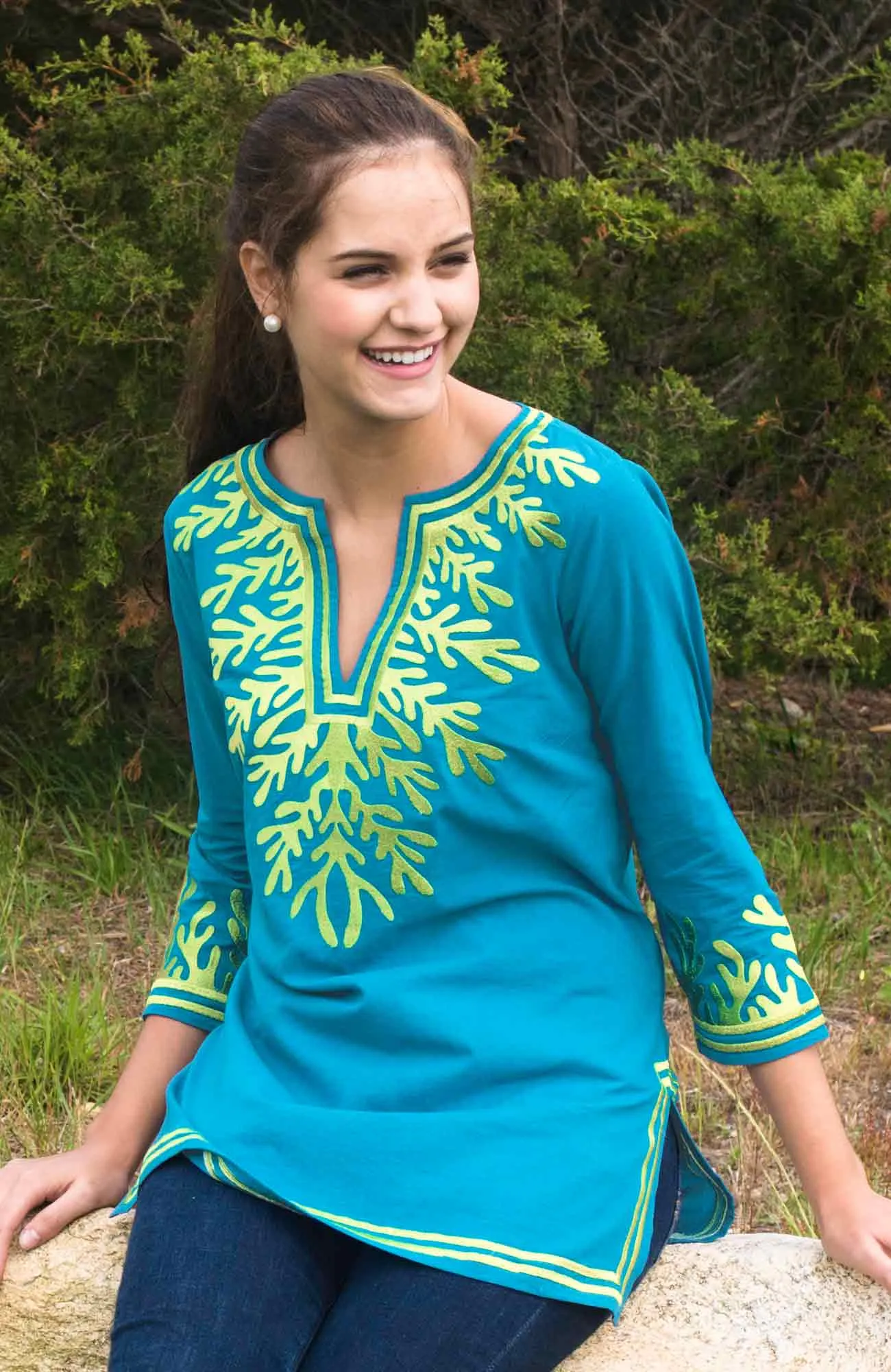 Cotton Embroidered Tunic - The Reef custom engraving