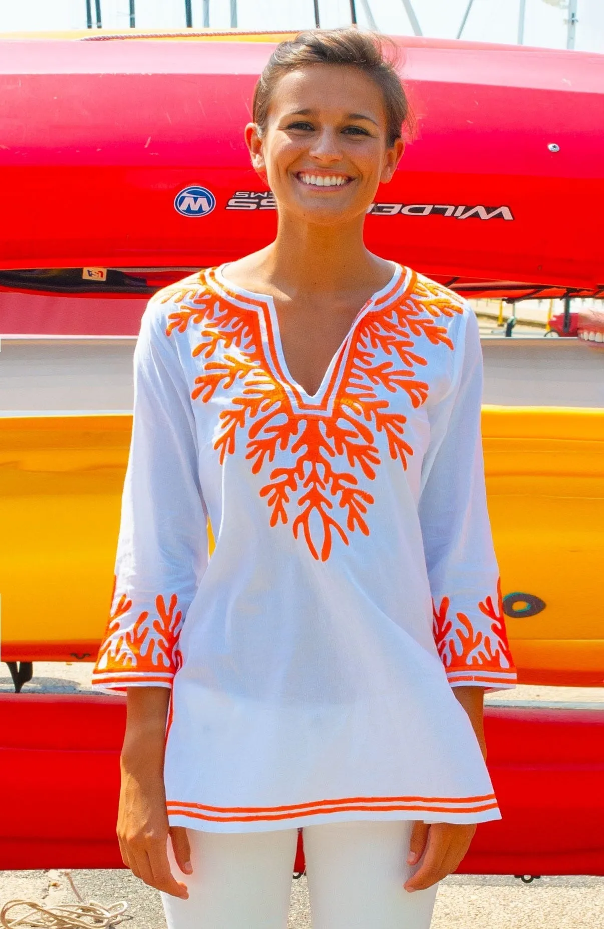 Cotton Embroidered Tunic - The Reef custom engraving