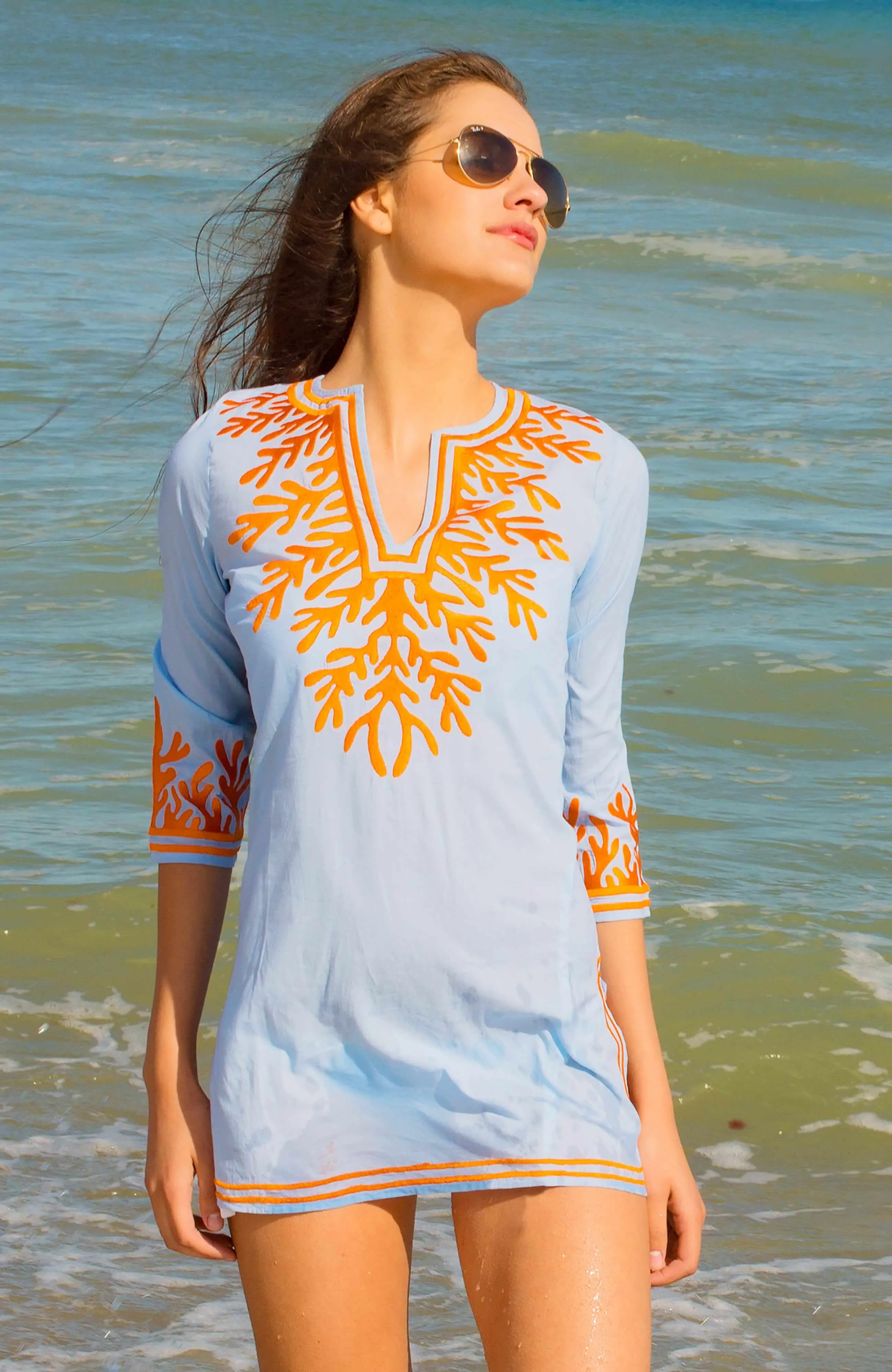Cotton Embroidered Tunic - The Reef custom engraving