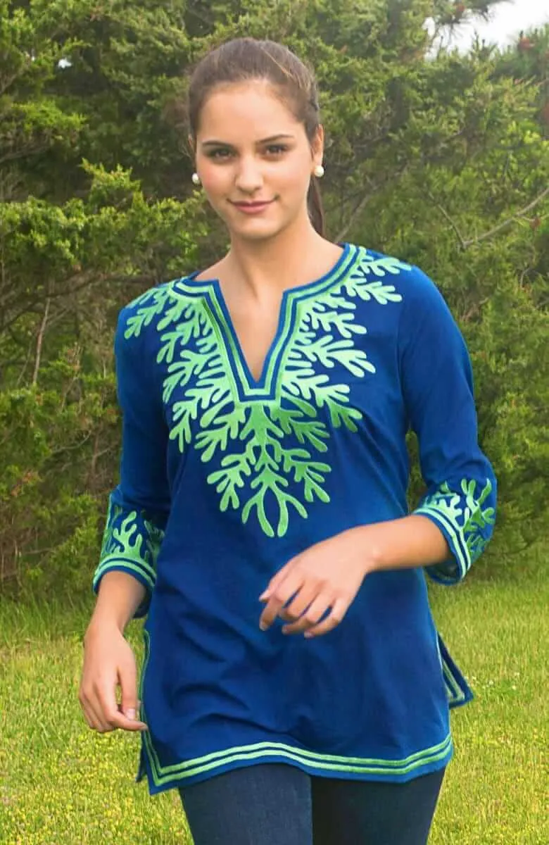 Cotton Embroidered Tunic - The Reef custom engraving