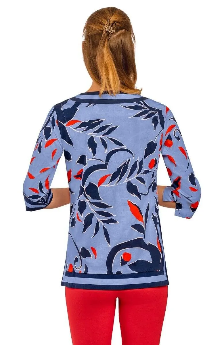 Cotton Split Neck Tunic - Full Bloom celebrity inspired