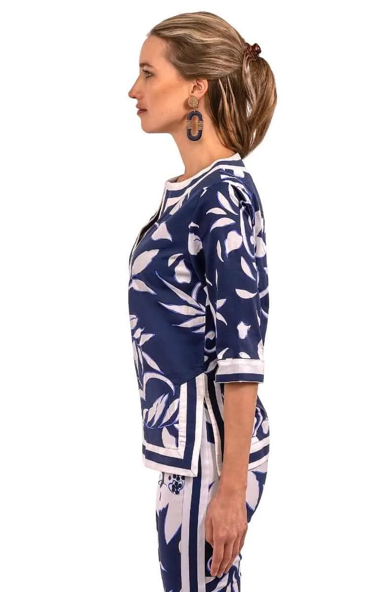 Cotton Split Neck Tunic - Full Bloom celebrity inspired