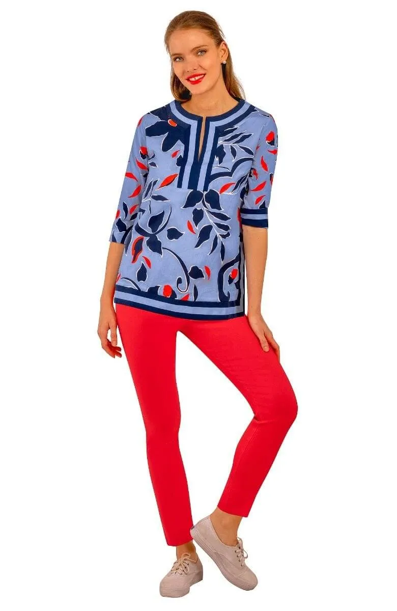 Cotton Split Neck Tunic - Full Bloom celebrity inspired
