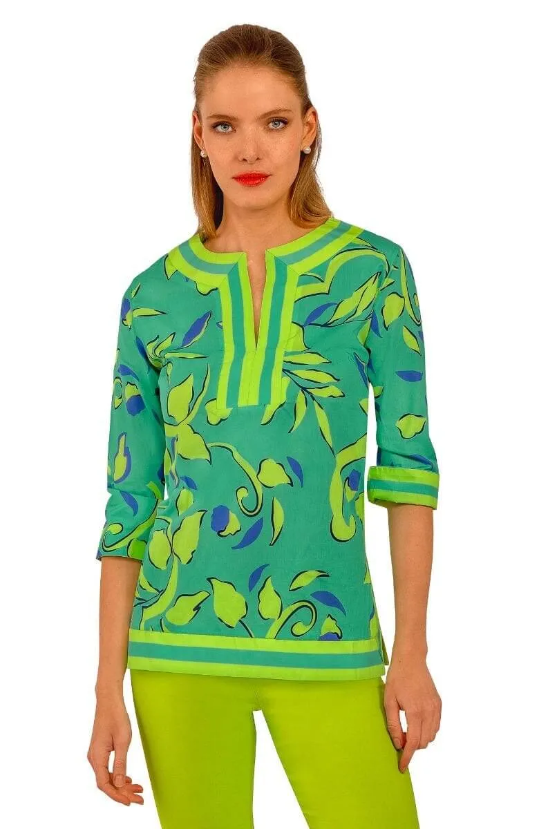 Cotton Split Neck Tunic - Full Bloom celebrity inspired