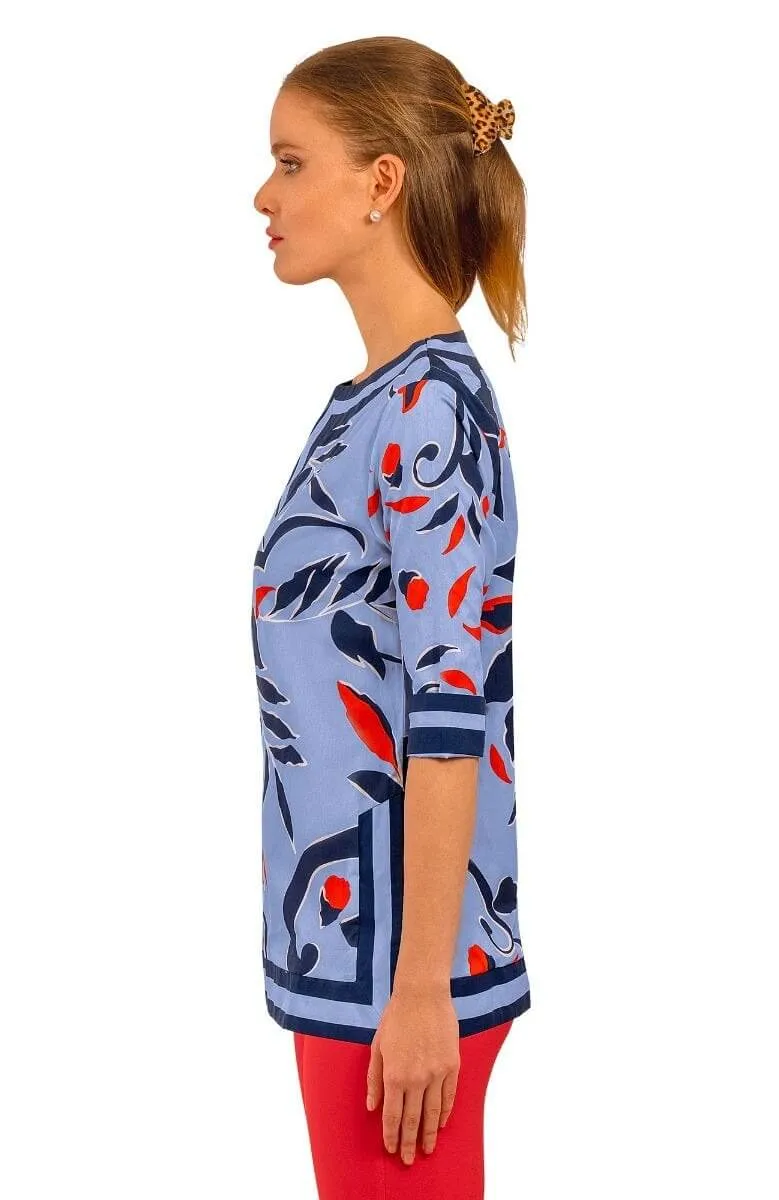 Cotton Split Neck Tunic - Full Bloom celebrity inspired