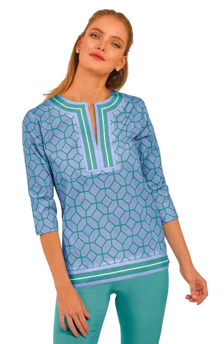 Cotton Split Neck Tunic - Lucy In The Sky With Diamonds nostalgic vibe