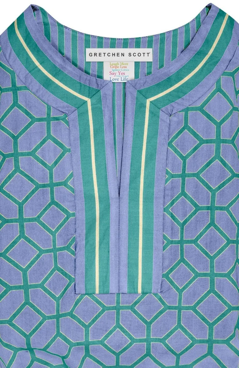 Cotton Split Neck Tunic - Lucy In The Sky With Diamonds nostalgic vibe