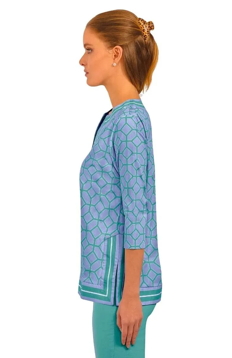 Cotton Split Neck Tunic - Lucy In The Sky With Diamonds nostalgic vibe