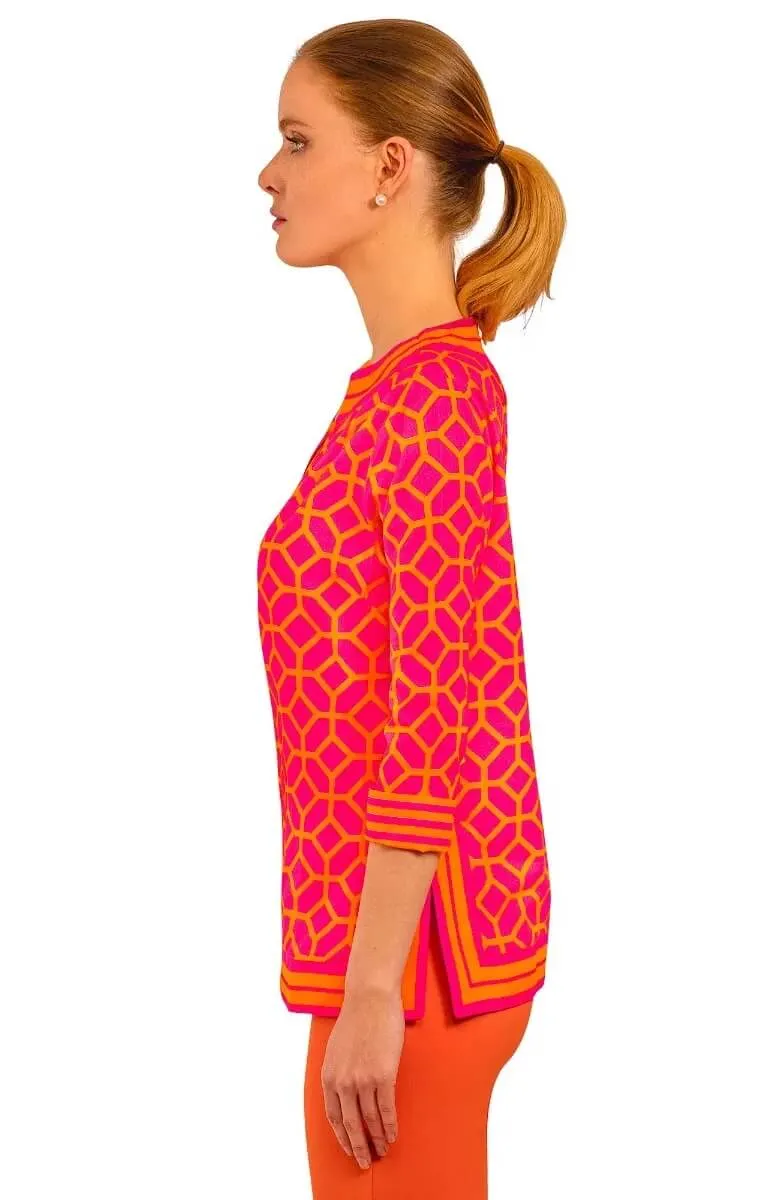 Cotton Split Neck Tunic - Lucy In The Sky With Diamonds nostalgic vibe
