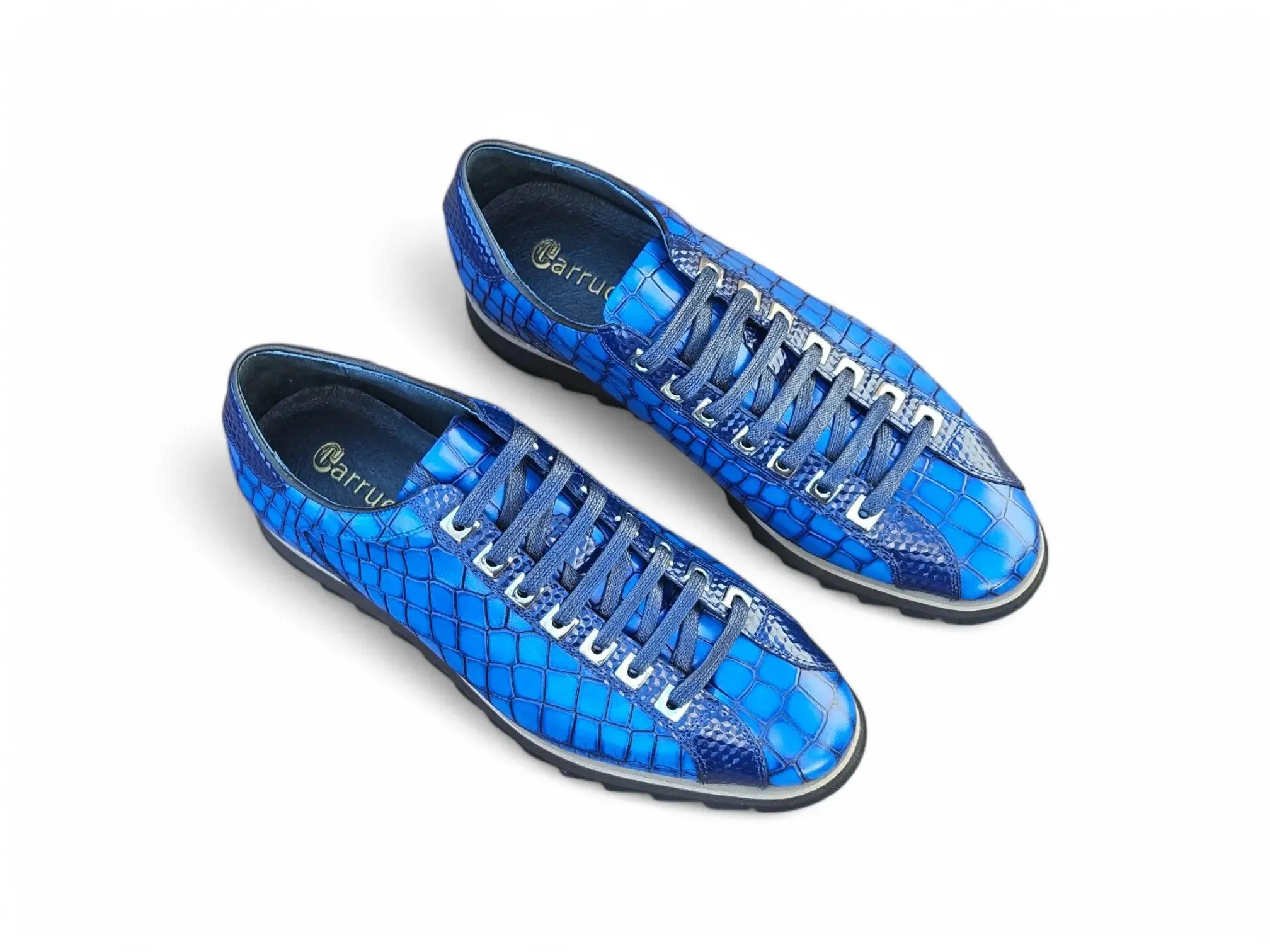 Crocodile Embossed Leather Sneaker smooth ride