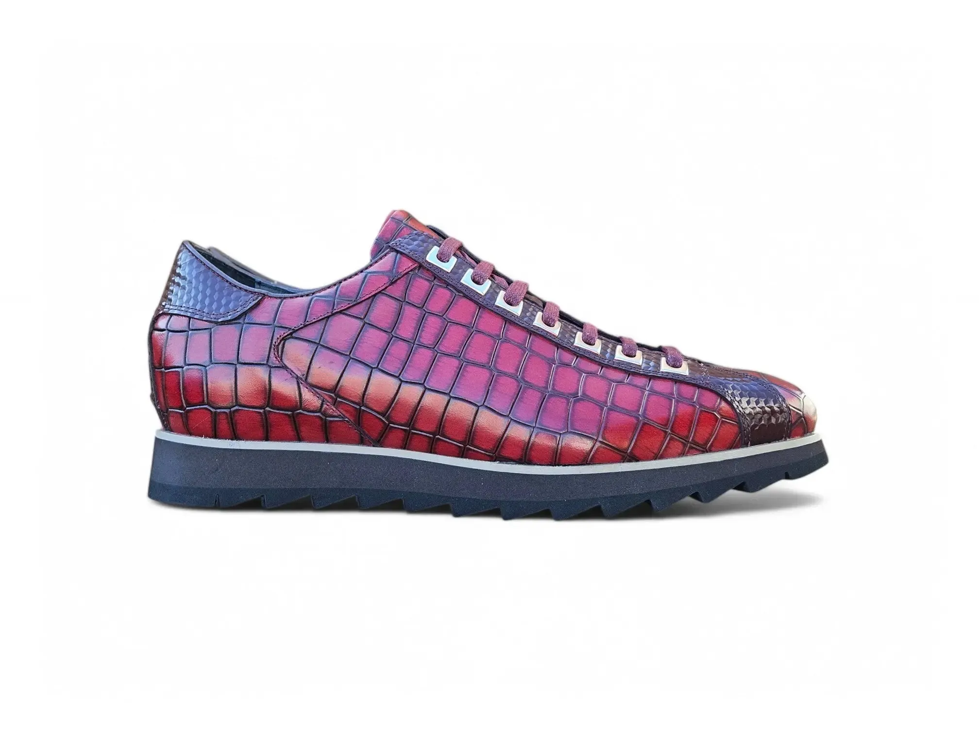 Crocodile Embossed Leather Sneaker smooth ride