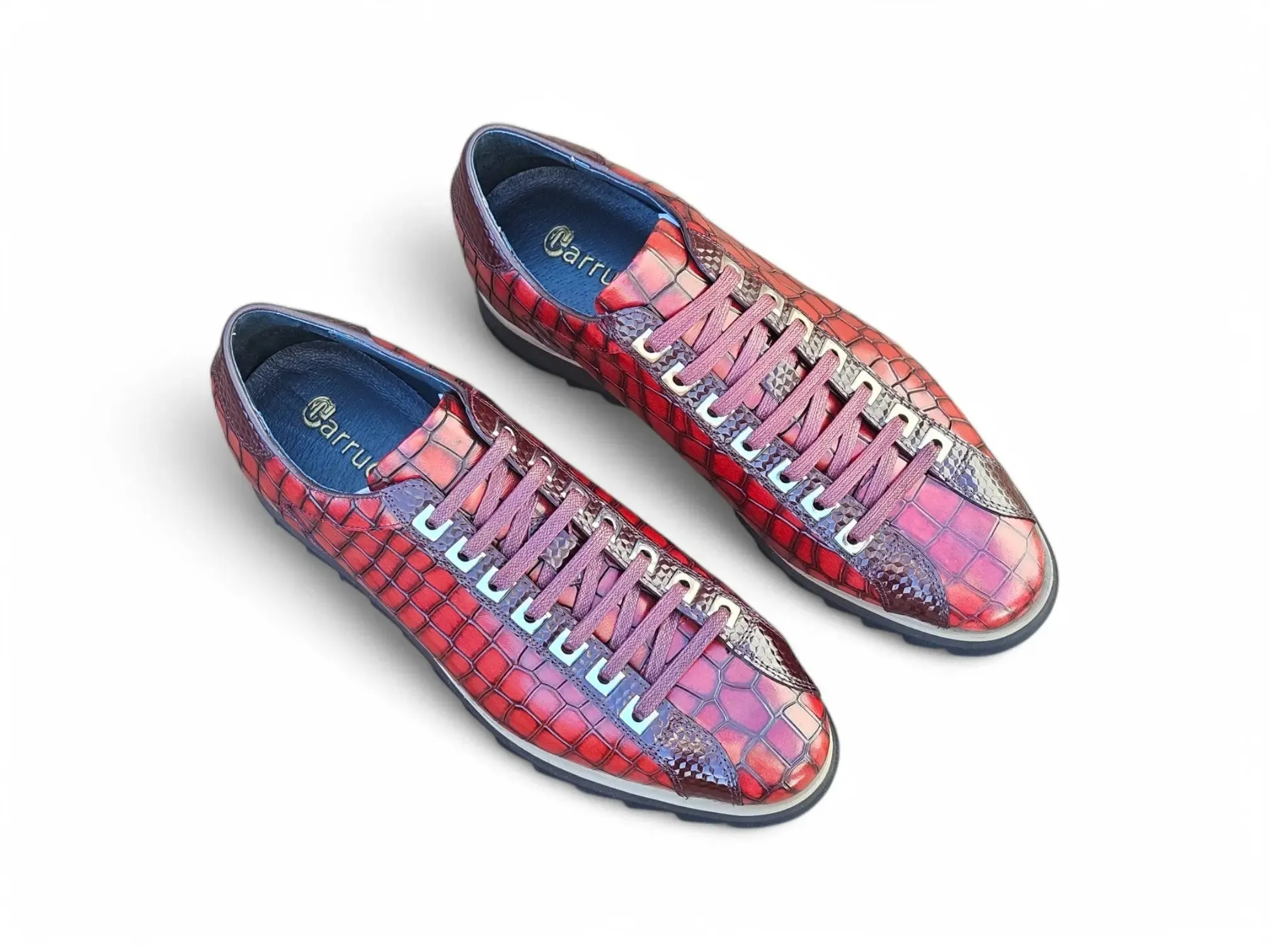 Crocodile Embossed Leather Sneaker smooth ride
