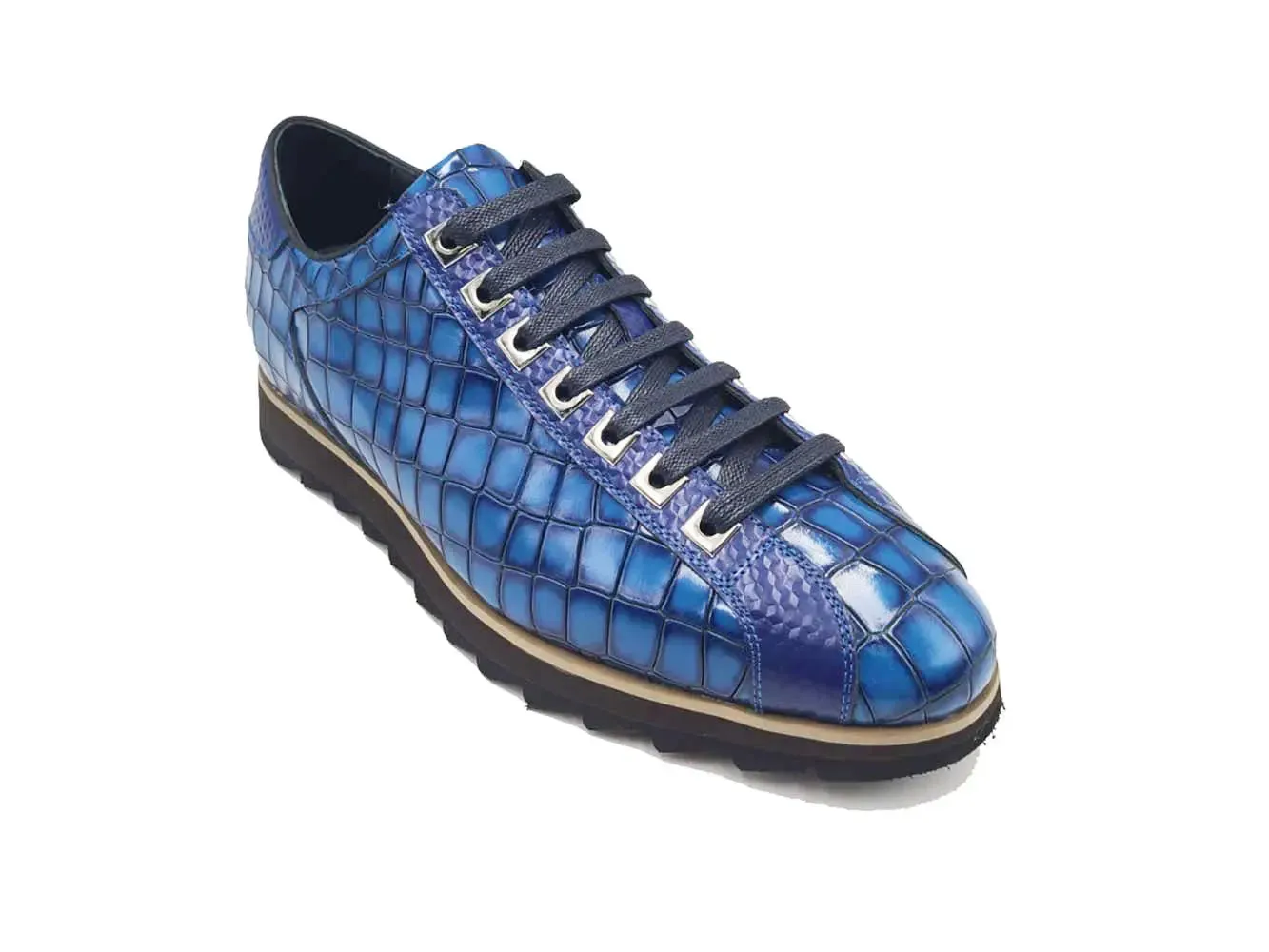 Crocodile Embossed Leather Sneaker smooth ride