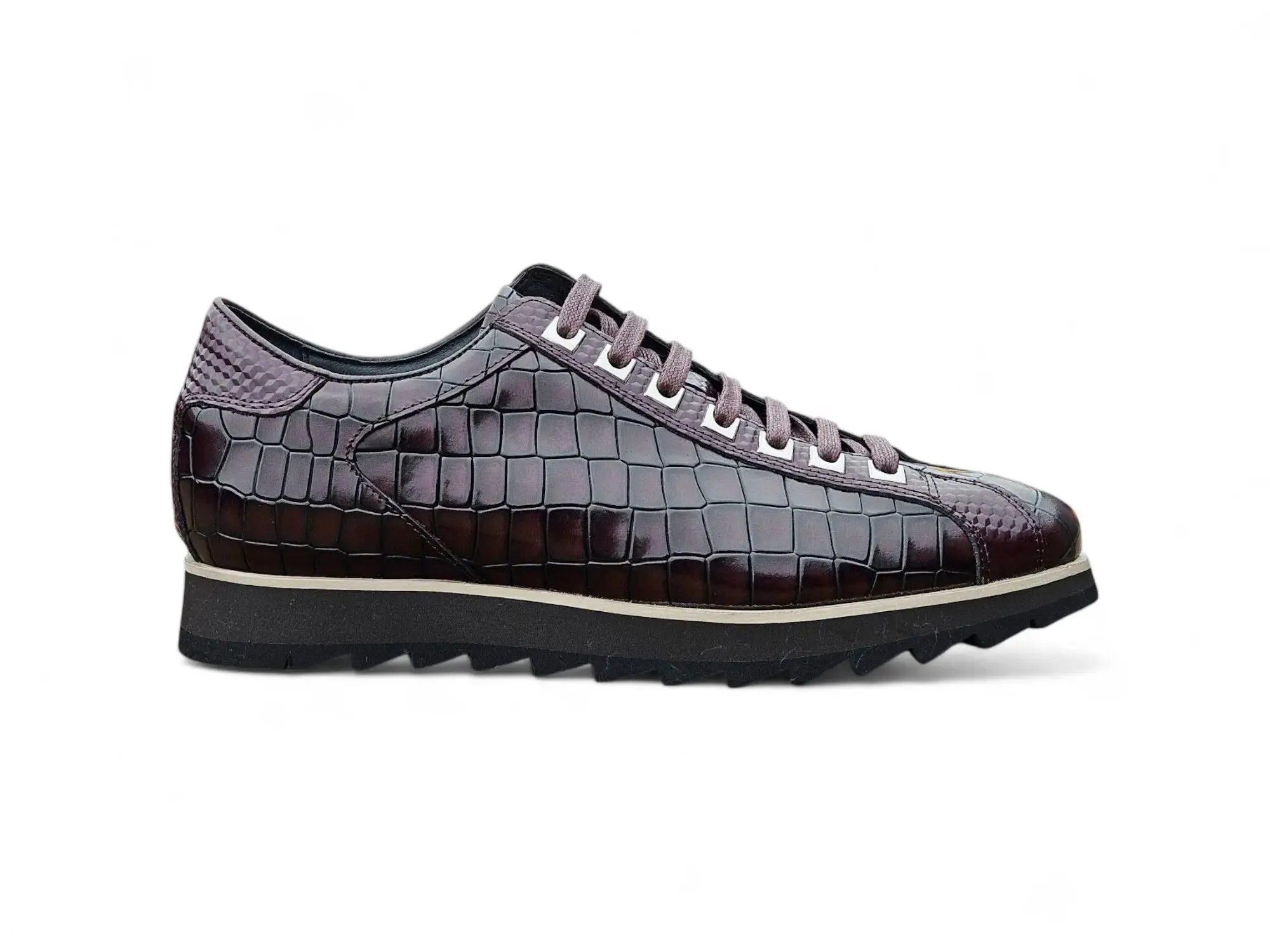 Crocodile Embossed Leather Sneaker smooth ride