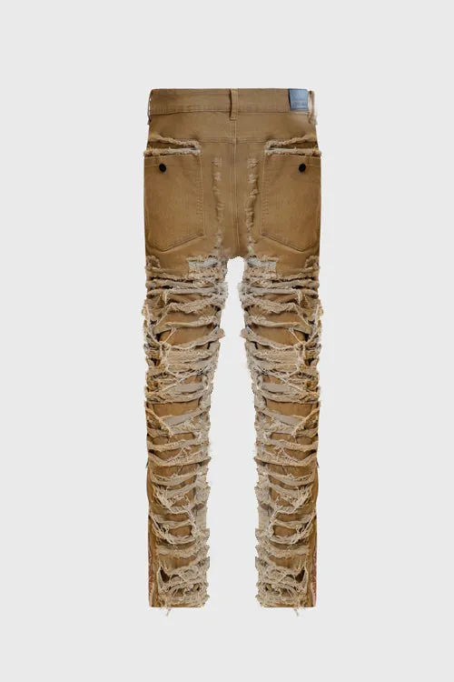 Dawn Damaged Flared Stacked Jeans fashion pick