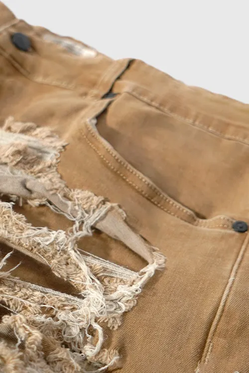 Dawn Damaged Flared Stacked Jeans fashion pick