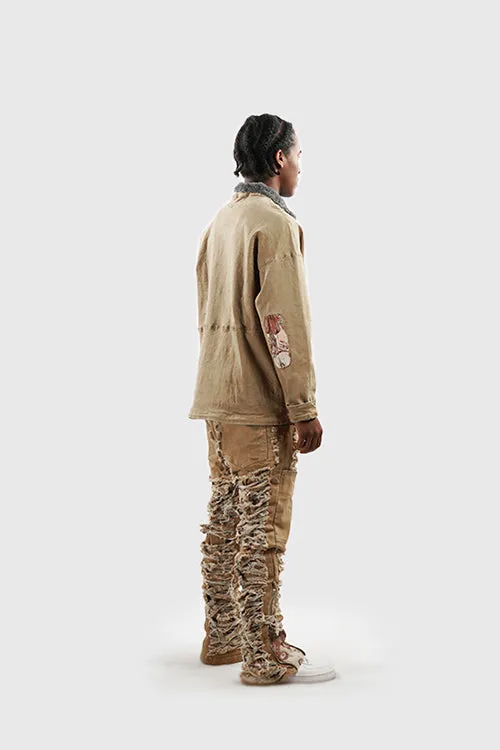 Dawn Damaged Flared Stacked Jeans fashion pick