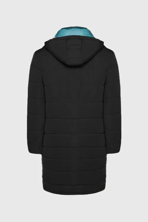 Dawn of an Era Reversible Puffer Coat layered look