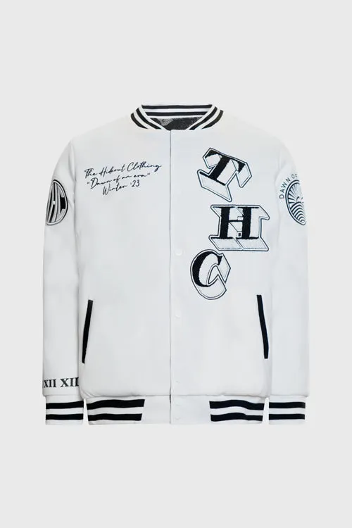 color-white,Jacket,Men,product:Dawn of an Era Reversible Varsity Jacket,removecolor,THC,Varsity Jacket