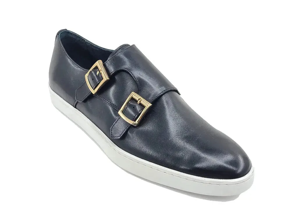 Double Monk Strap Leather Sneaker cloud step