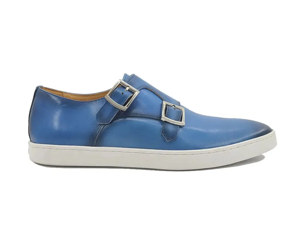 Double Monk Strap Leather Sneaker cloud step