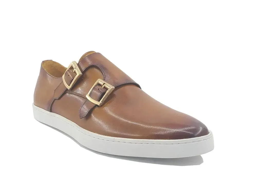 Double Monk Strap Leather Sneaker cloud step