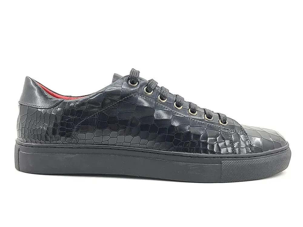Embossed Leather Fashion Sneaker urban move