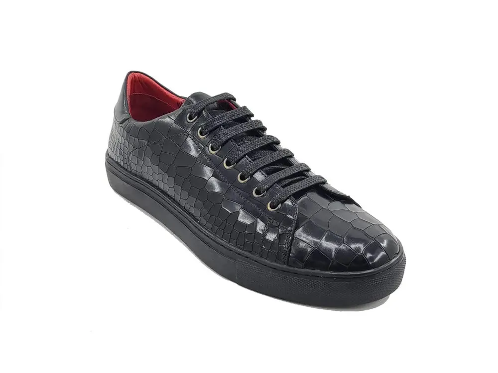 Embossed Leather Fashion Sneaker urban move