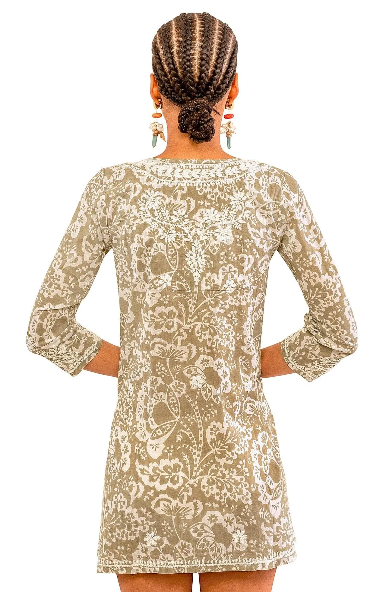 Embroidered Tunic - Flora artistic print