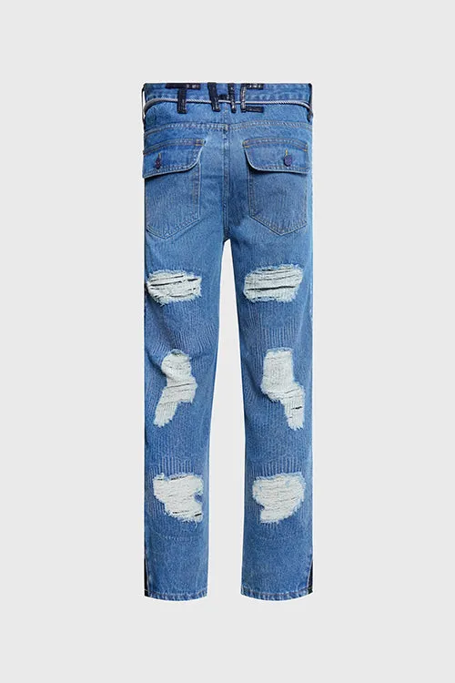 Embroidery Lines Comfortable Denim Jeans fashion pick