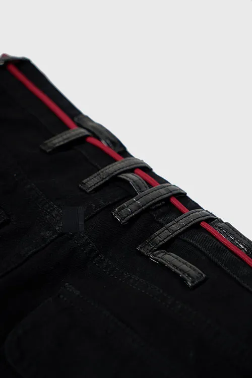 Embroidery Lines Comfortable Denim Jeans fit all