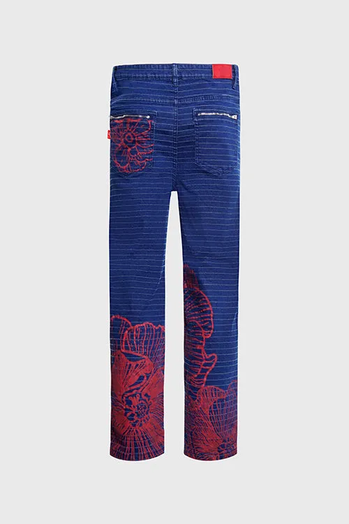 Eternal Flowers Distressed Jeans age neutral