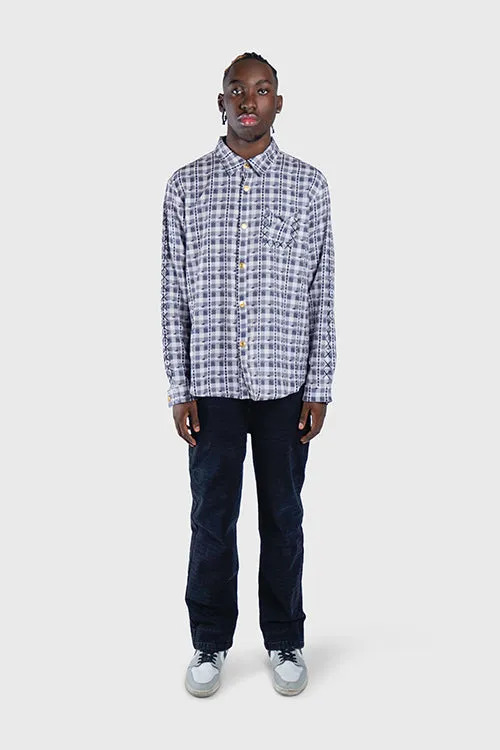 Eternal Plaid Long Sleeve Button Up Shirt portable pack